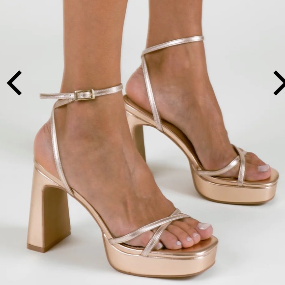 MIM Greta Metallic Silver and Gold Platform Heel, Size 38, New - Picture 4 of 8